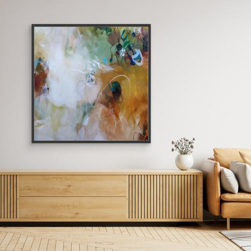 Into the Mist IV - Framed Canvas Print by Susan Wooler