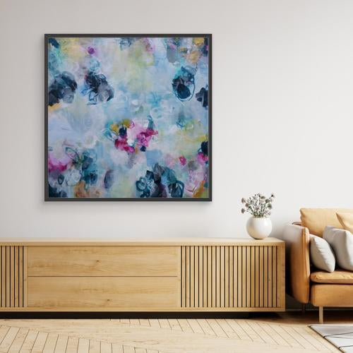 Petunia Blooms - Framed Canvas Print by Susan Wooler