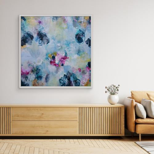 Petunia Blooms - Framed Canvas Print by Susan Wooler