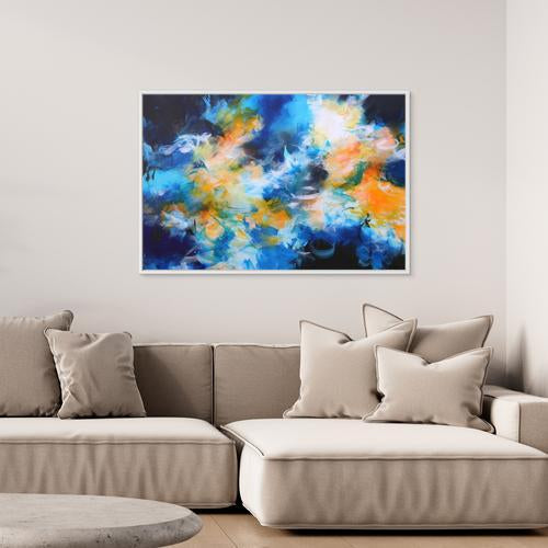 Skylarks and Buttercups - Framed Canvas Print by Susan Wooler