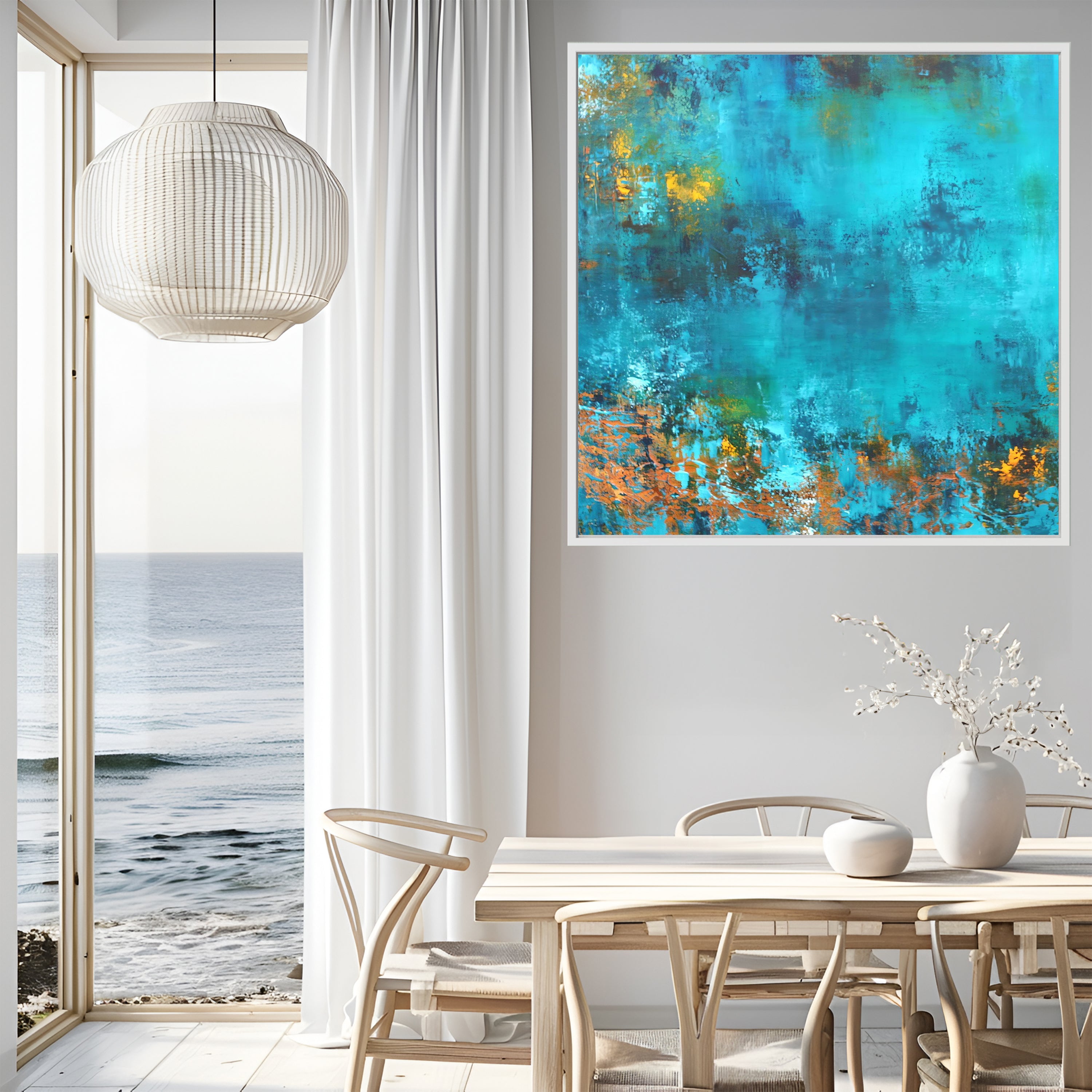 Serene Azure - Framed Canvas Print by Susan Wooler
