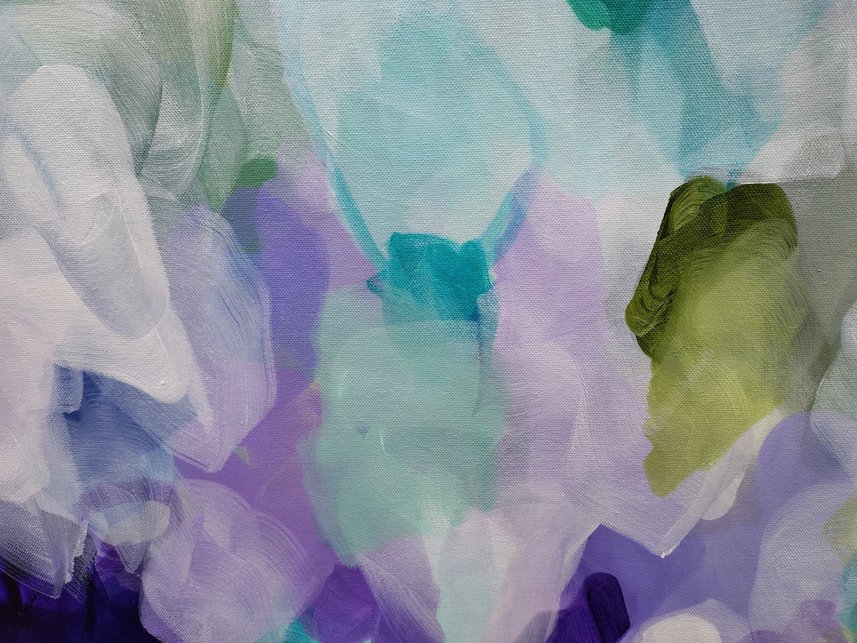 Close-up of fabric with colorful abstract pattern