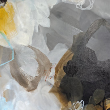 Abstract art with swirling colors and textures