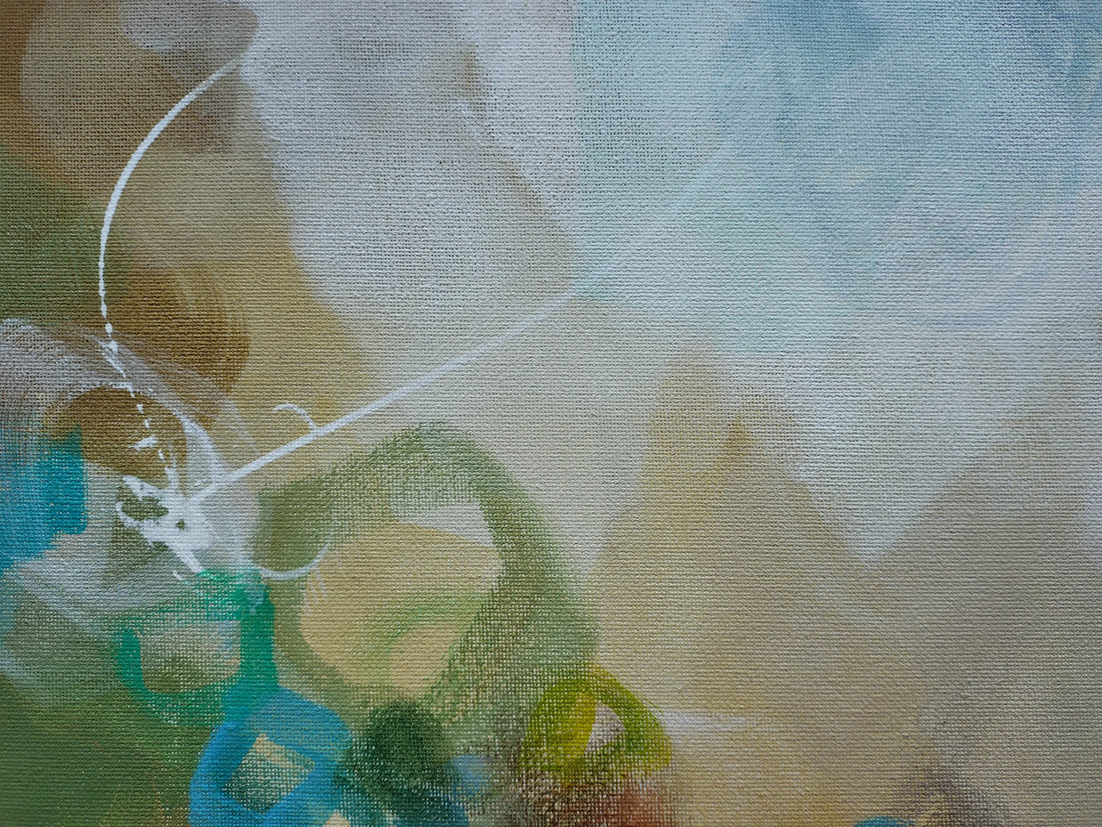 Abstract art with soft pastel colors and blurred textures
