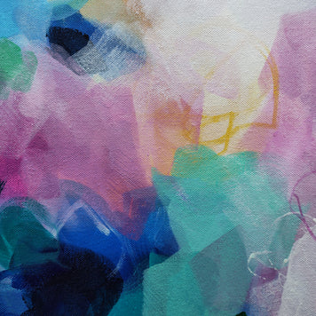 Abstract art with colorful brush strokes on a textured surface
