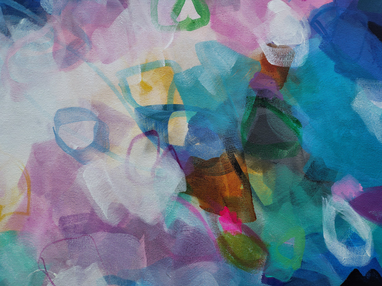 Abstract artwork with colorful brush strokes