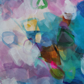 Abstract artwork with colorful brush strokes