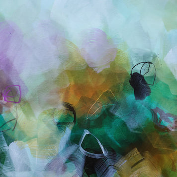 Abstract art with colorful brush strokes on a textured surface
