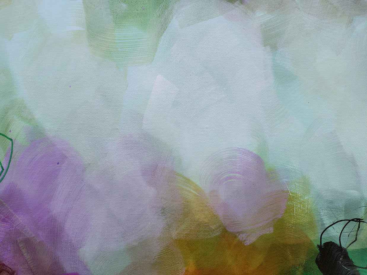 Colorful abstract pattern on a textured fabric background