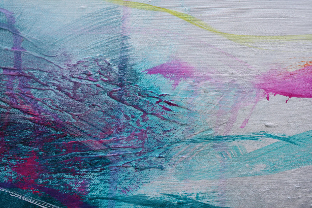 Abstract art with colorful brush strokes on a textured surface