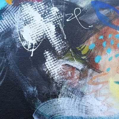 Abstract art with a mix of colors and textures