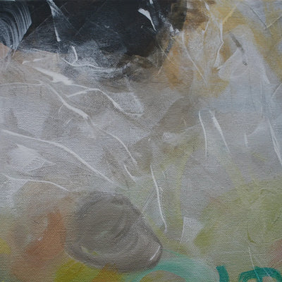 Abstract painting with soft textures and muted colors
