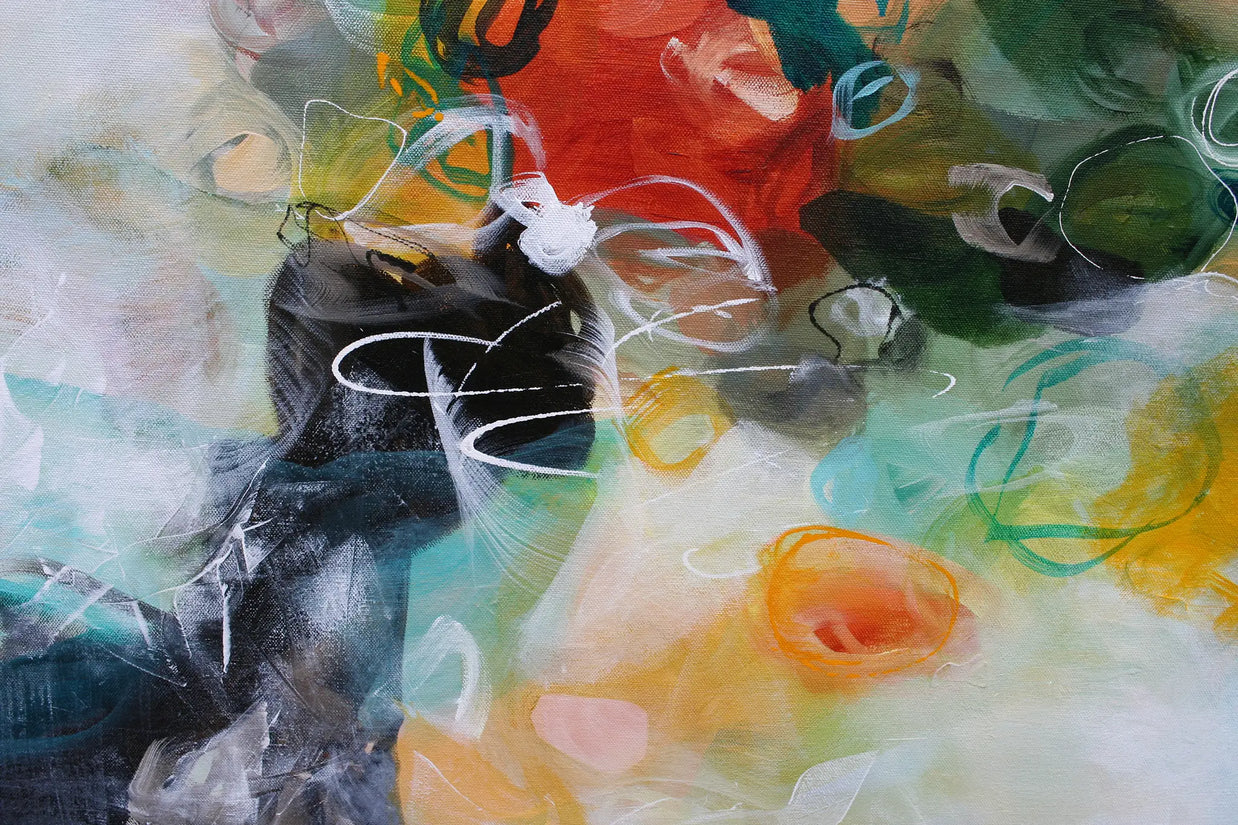 Abstract art with colorful shapes and patterns