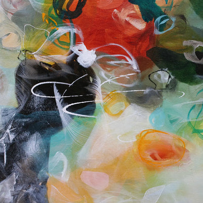 Abstract art with colorful shapes and patterns