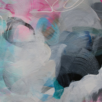 Abstract art with colorful brush strokes on a textured surface