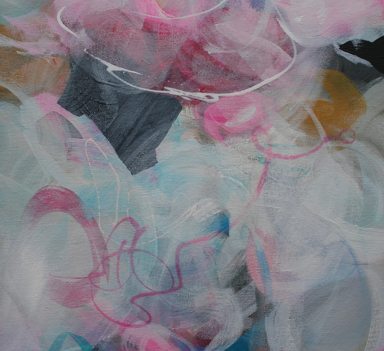 Abstract art with colorful brush strokes on a textured surface