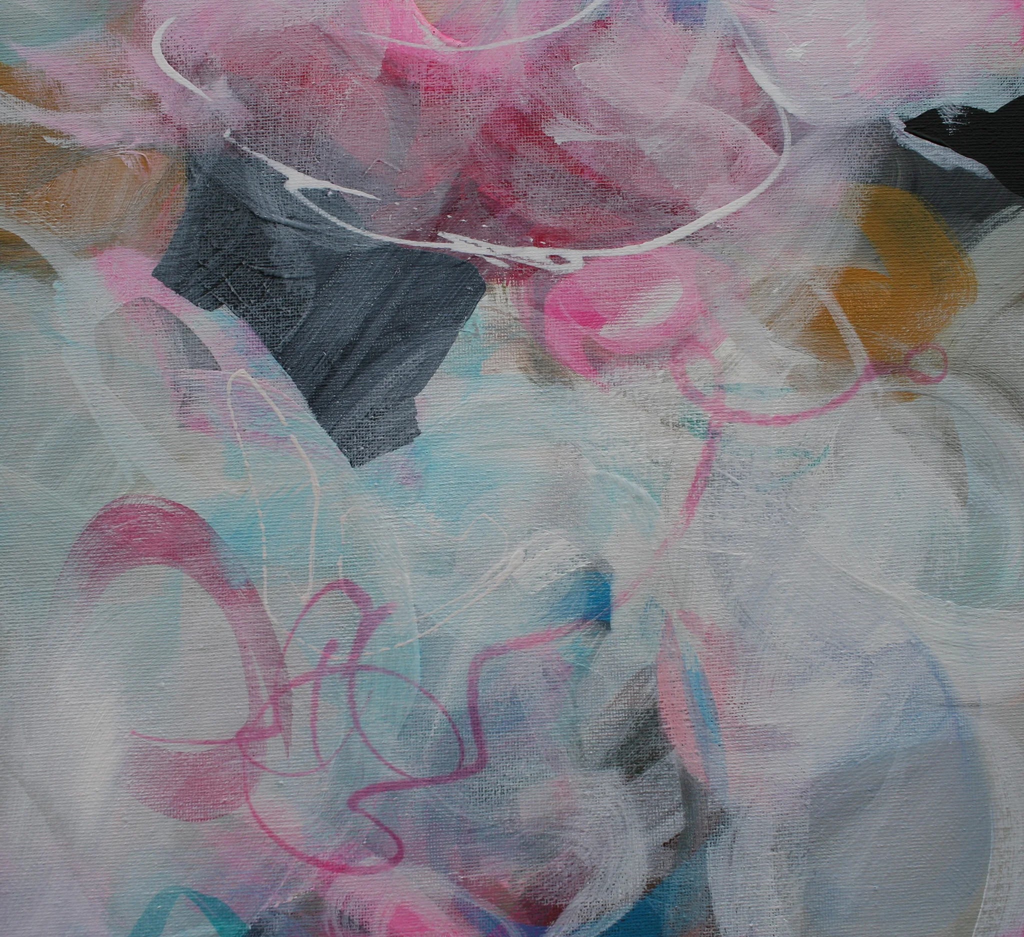 Abstract art with colorful brush strokes on a textured surface