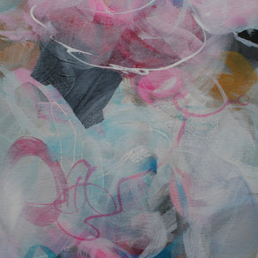 Abstract art with colorful brush strokes on a textured surface