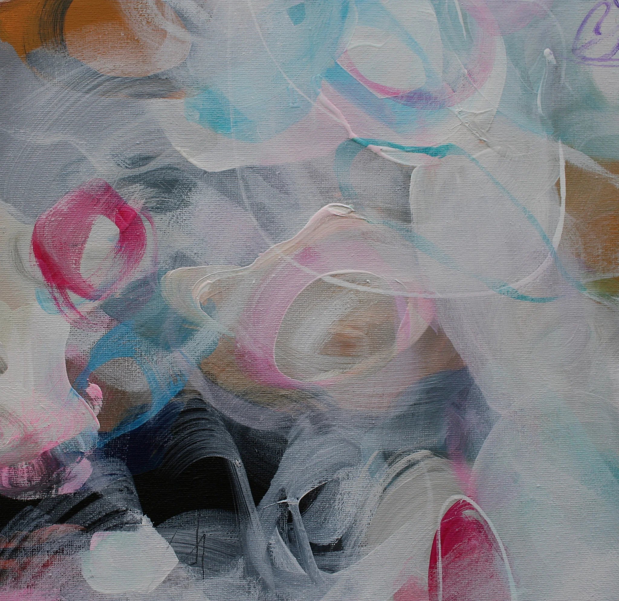Abstract art with colorful brush strokes on a textured surface