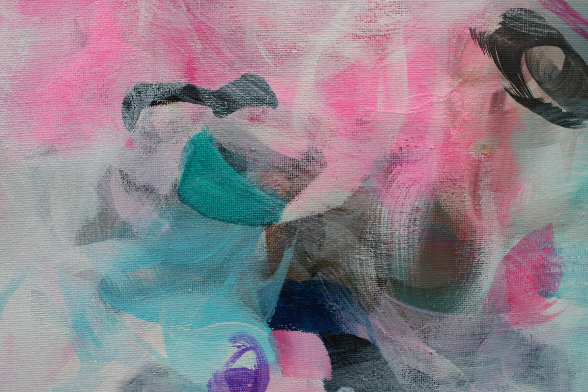 Abstract art with colorful brush strokes on a textured surface