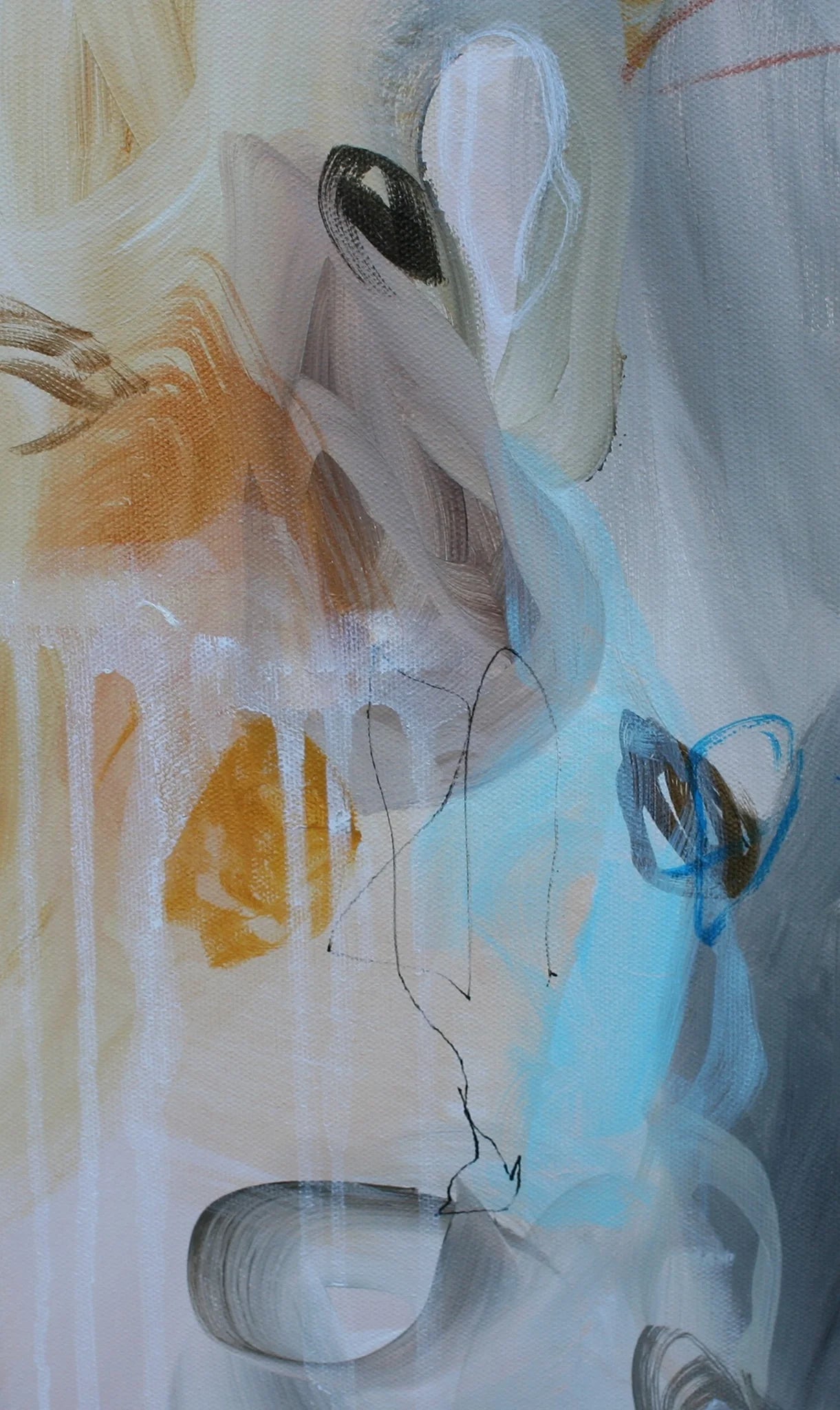 Abstract artwork with a blend of colors and shapes