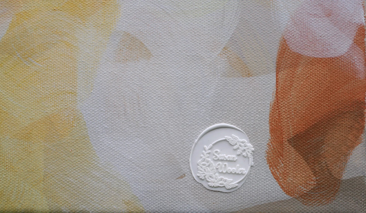 Product packaging with a brand logo on a colorful background