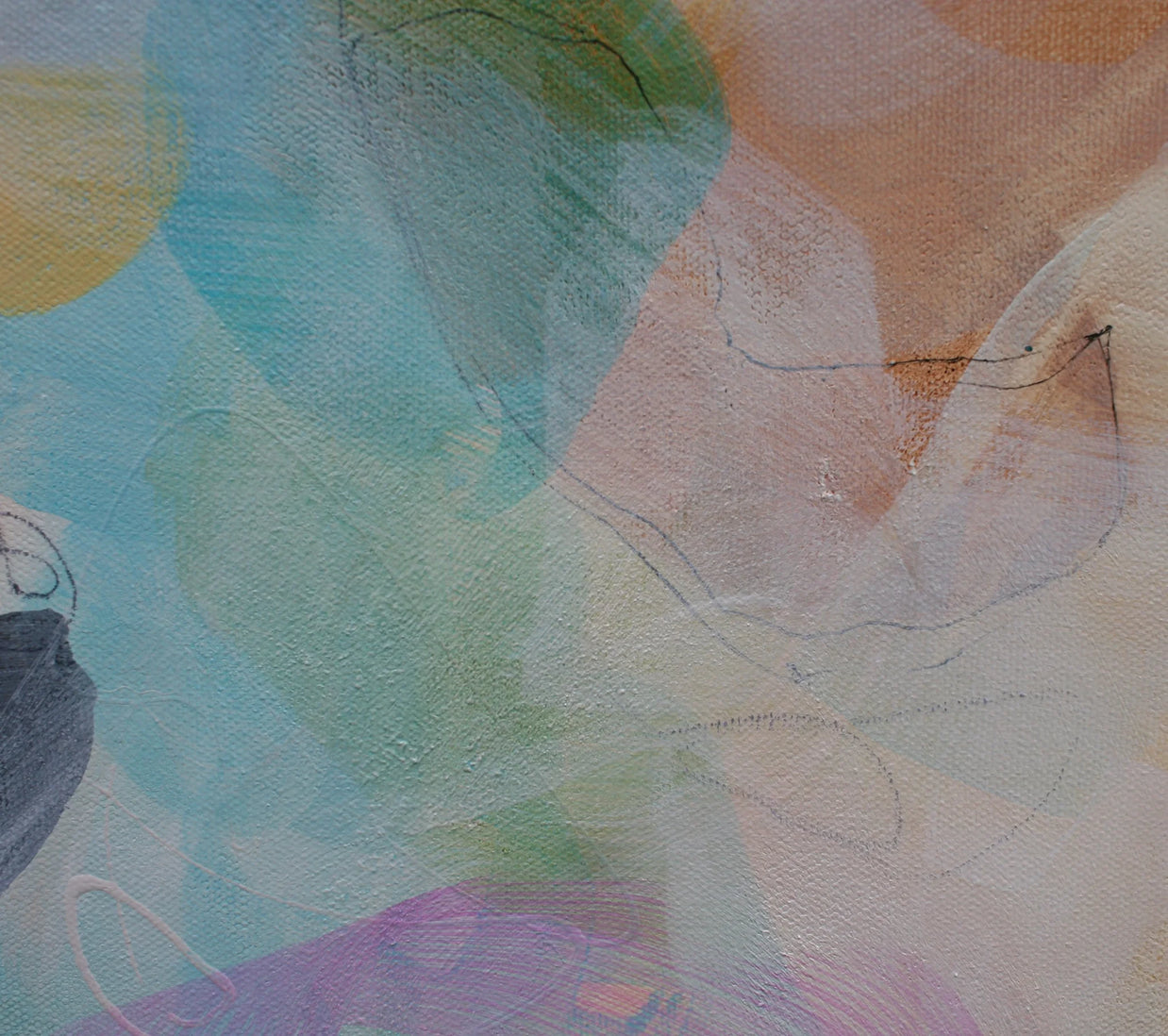Abstract watercolor painting with soft pastel colors