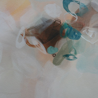 Abstract art with soft pastel colors and blurred shapes