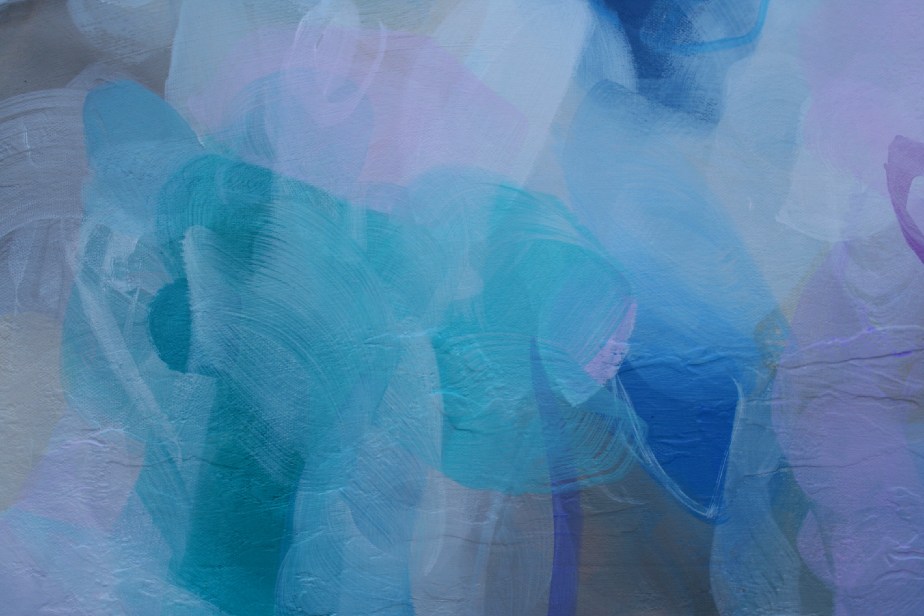 Close-up of colorful plastic bags with a blue and pink hue.