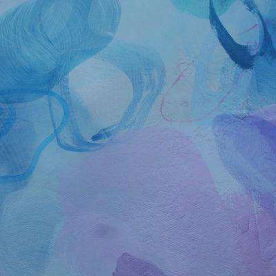 Abstract art with colorful shapes and patterns on a textured surface