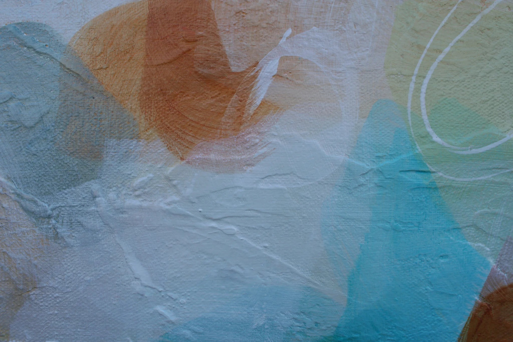 Abstract art with textured brush strokes in a variety of colors