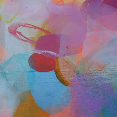 Abstract art with colorful brush strokes on a textured surface