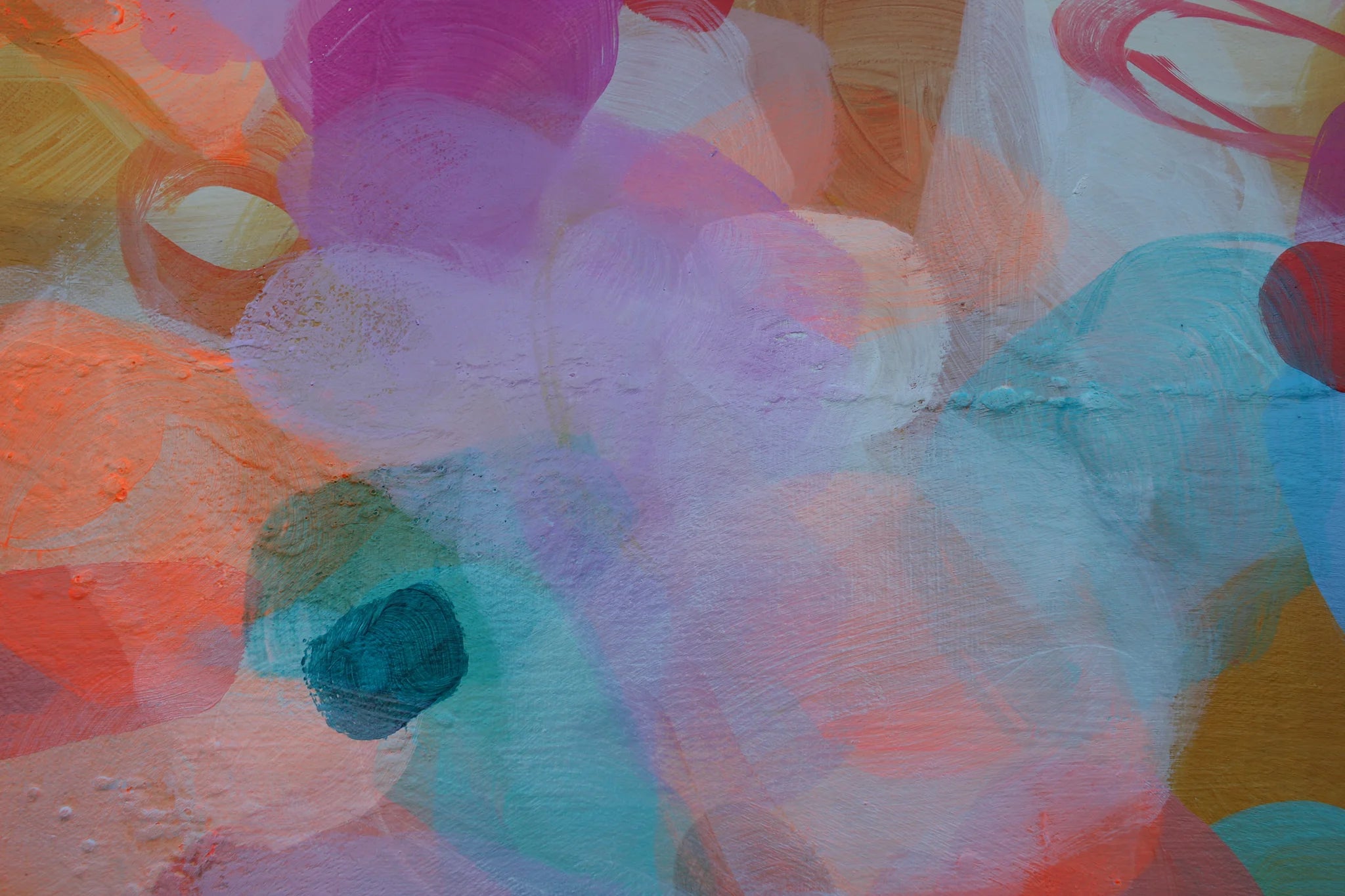 Abstract art with colorful brush strokes on a textured surface