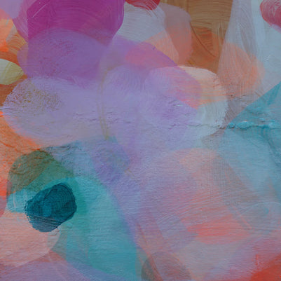 Abstract art with colorful brush strokes on a textured surface