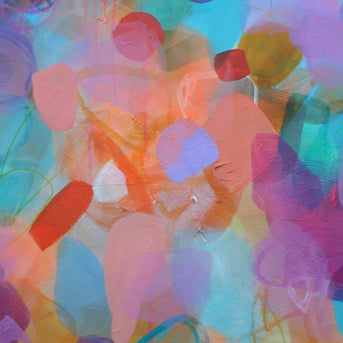 Abstract artwork with vibrant colors and shapes