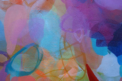 Abstract artwork with vibrant colors and fluid shapes