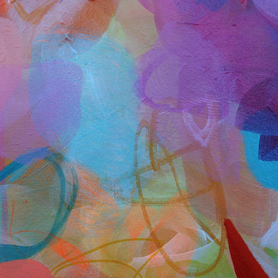 Abstract artwork with vibrant colors and shapes