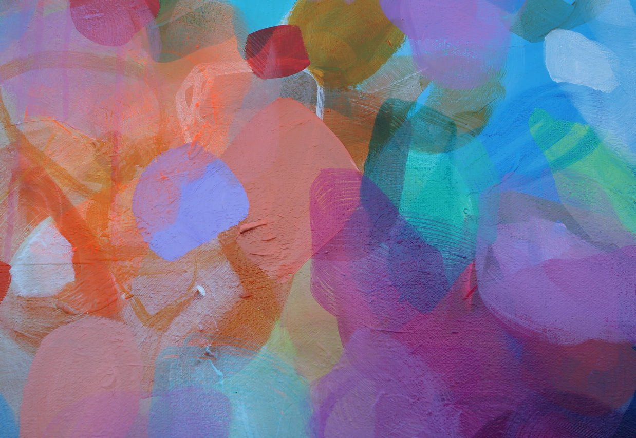 Abstract art with colorful, blended brush strokes