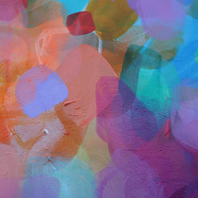 Abstract art with colorful, blended brush strokes