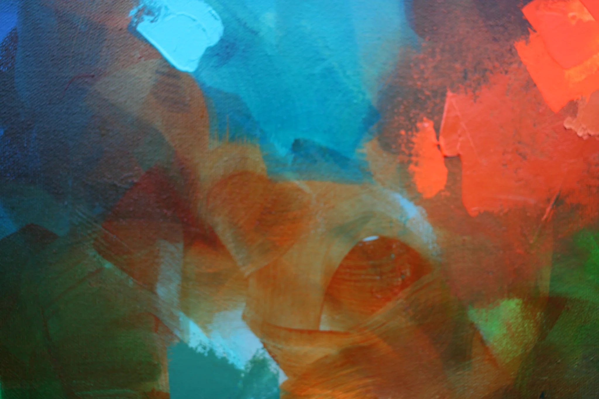 Abstract artwork with vibrant colors on a textured background