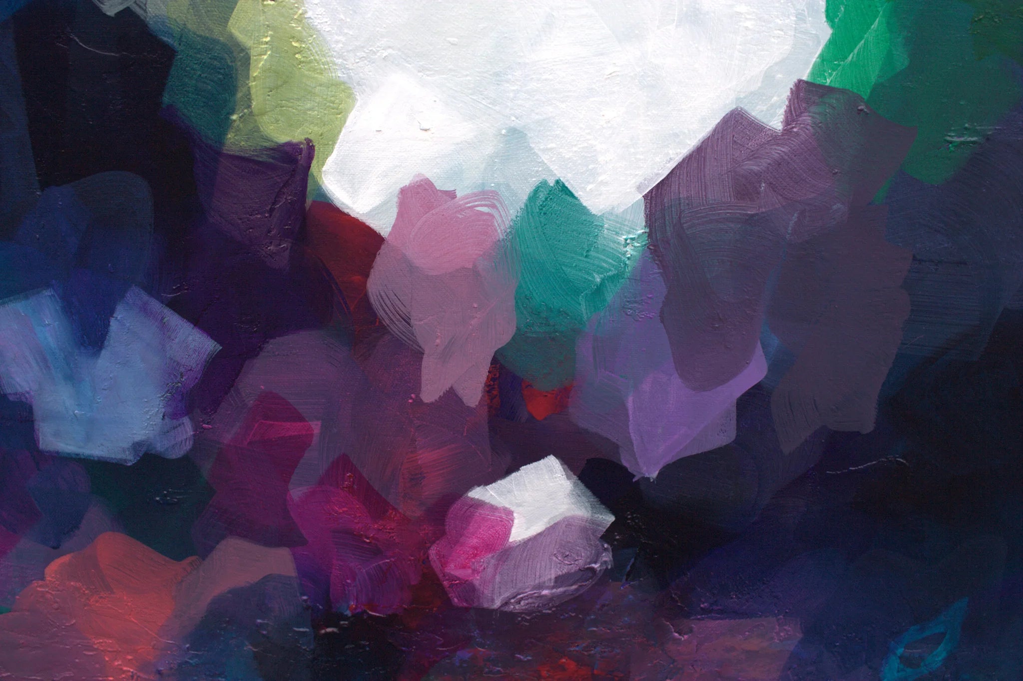 Abstract art with colorful, swirling patterns on a textured surface.