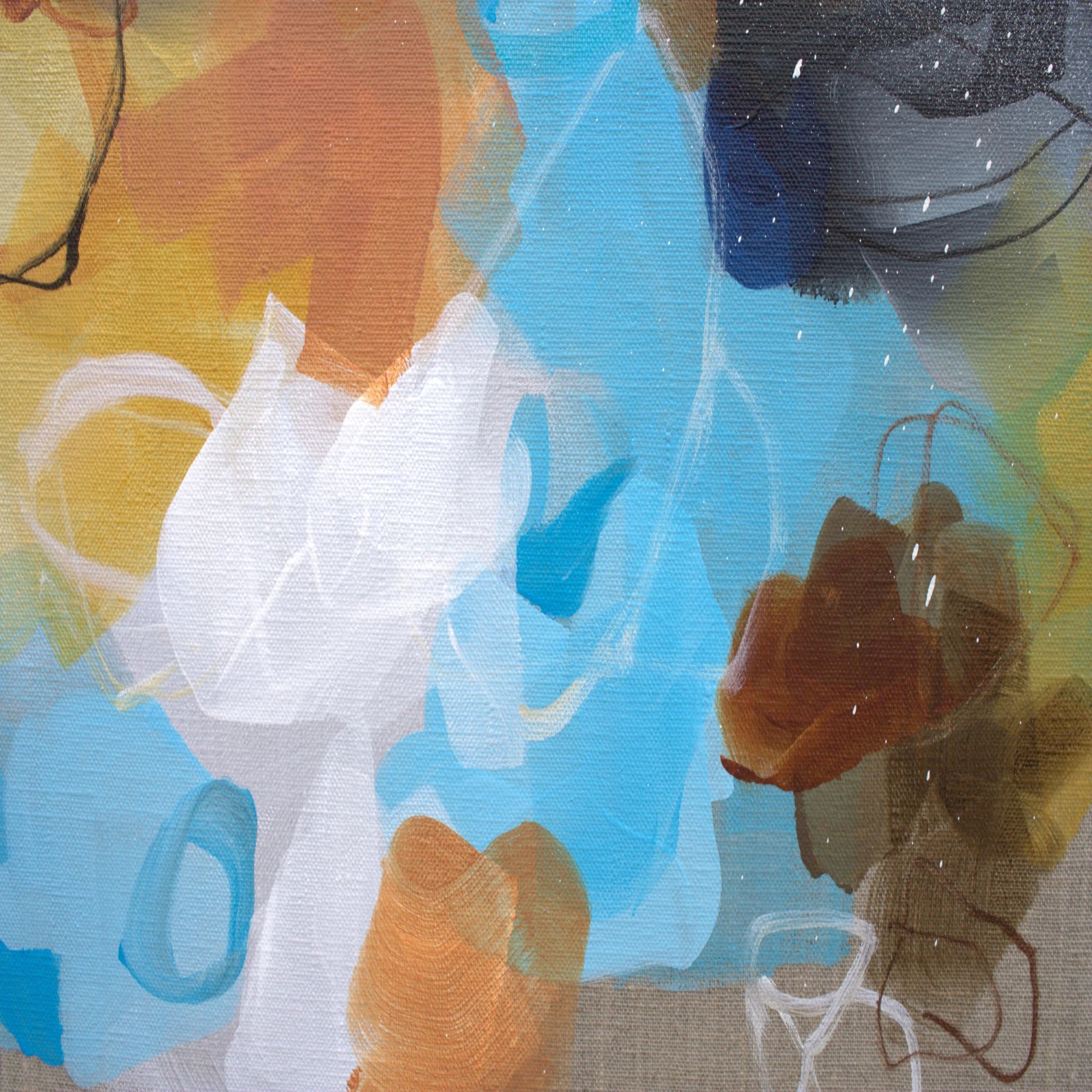 Abstract art with colorful brush strokes on a textured surface