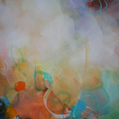 Abstract art with colorful brush strokes on a textured surface