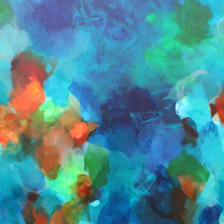 Abstract artwork with vibrant colors on a textured background