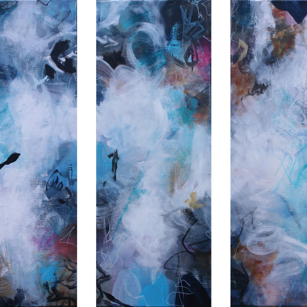Soft Whispers Triptych - Original Painting by Susan Wooler