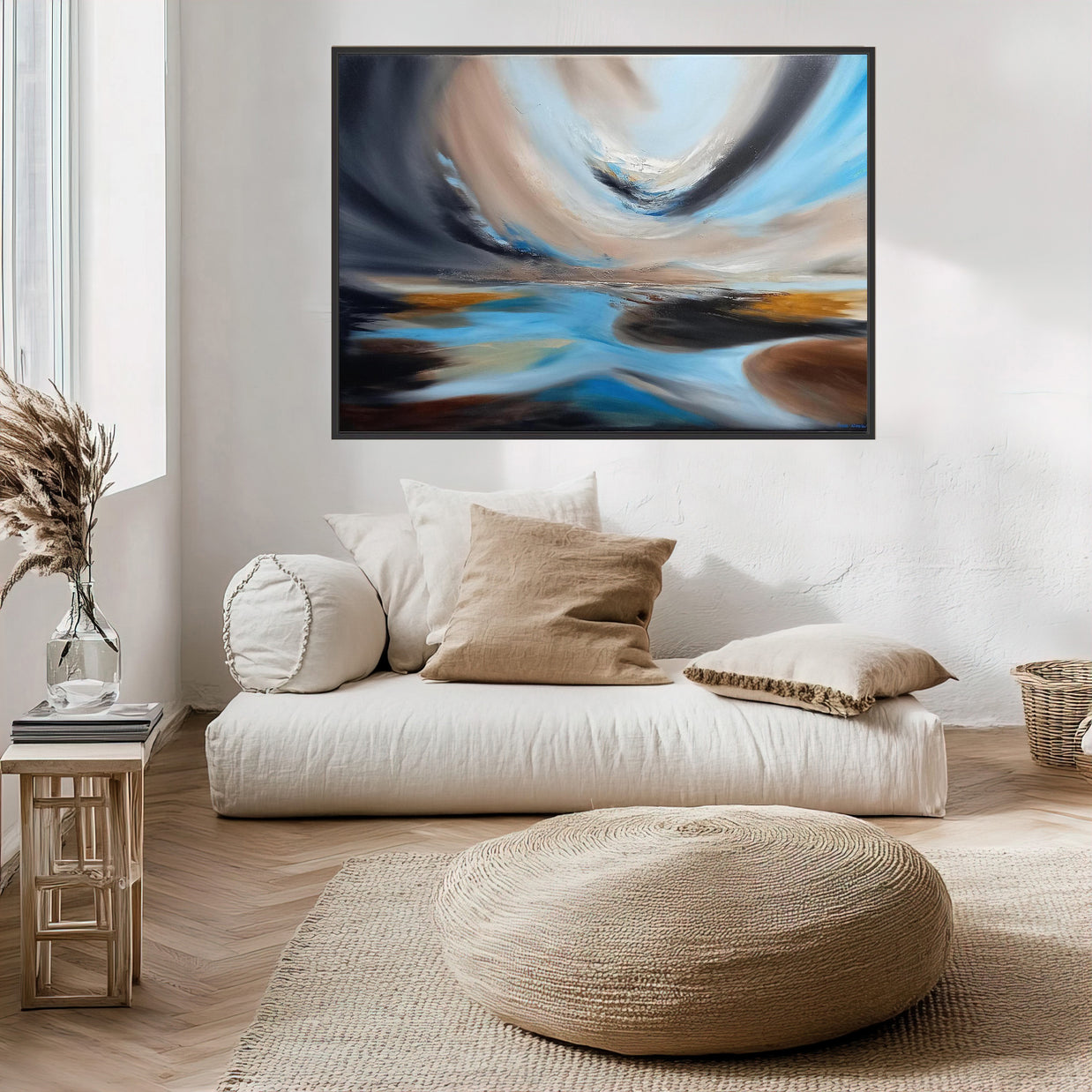 Stillness in the Drift - Framed Canvas Print by Susan Wooler