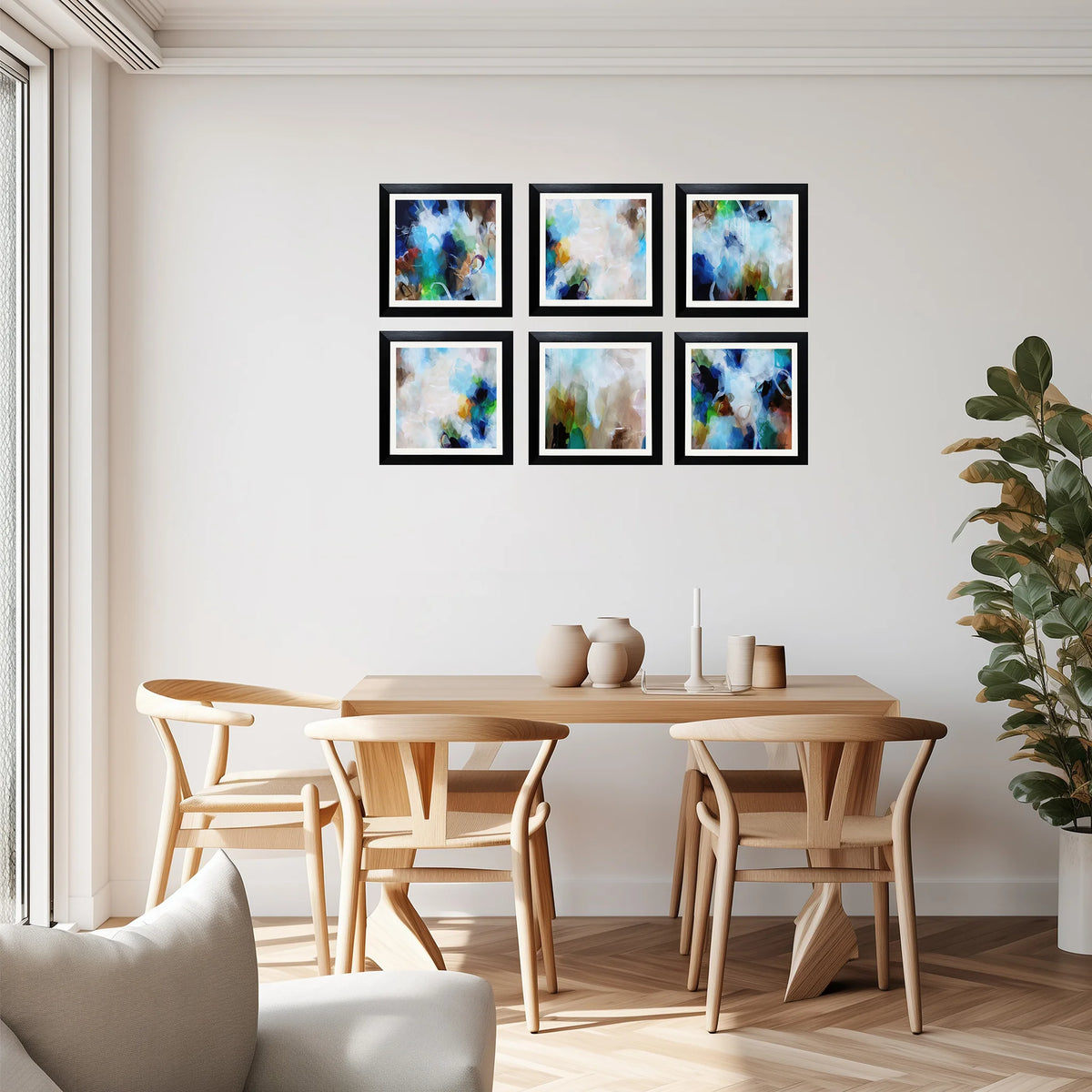 Set of Six Mini Art Prints - Sea Mist