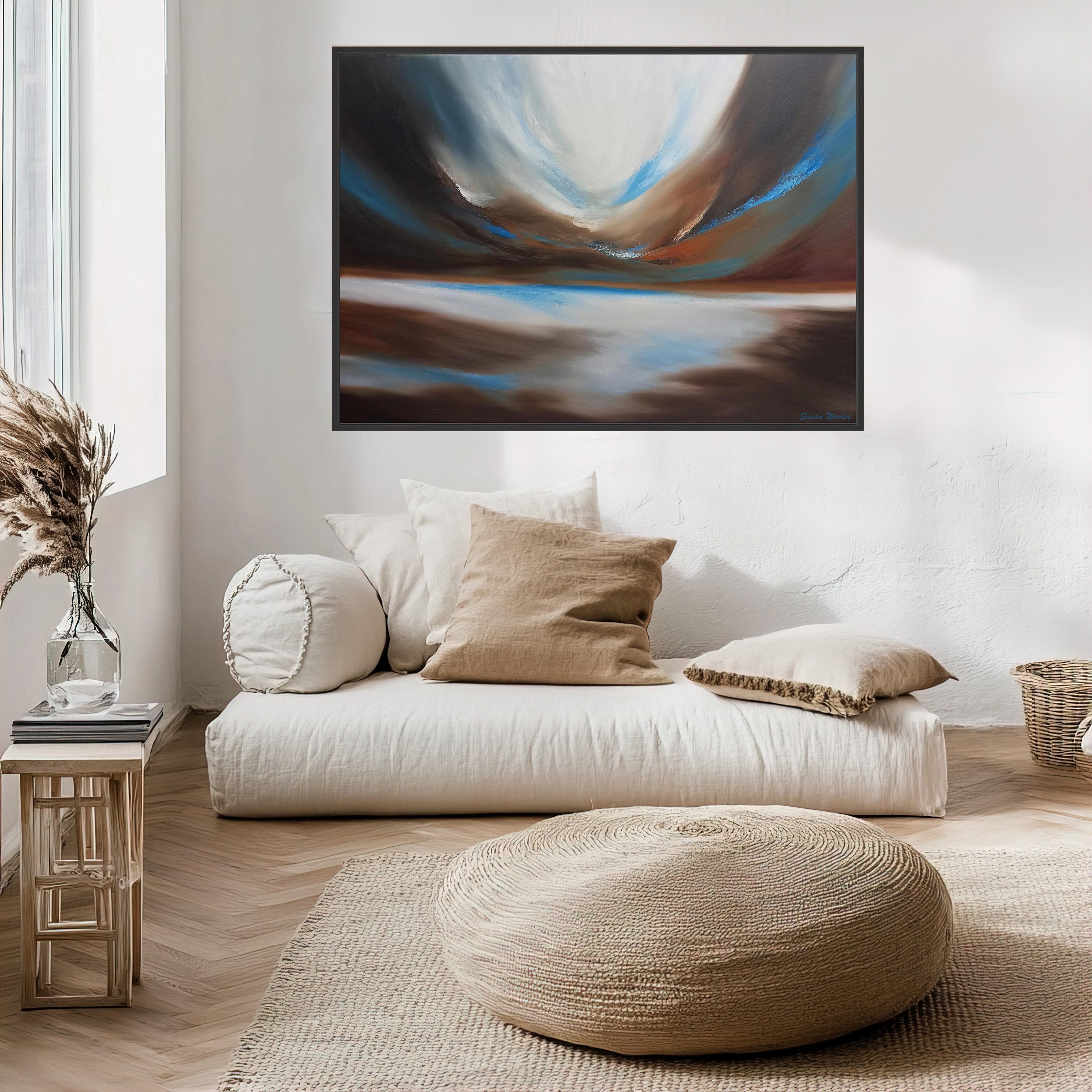 Drifting Light - Framed Canvas Print by Susan Wooler