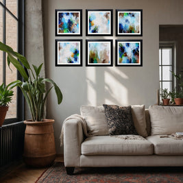 Set of Six Mini Art Prints - Sea Mist