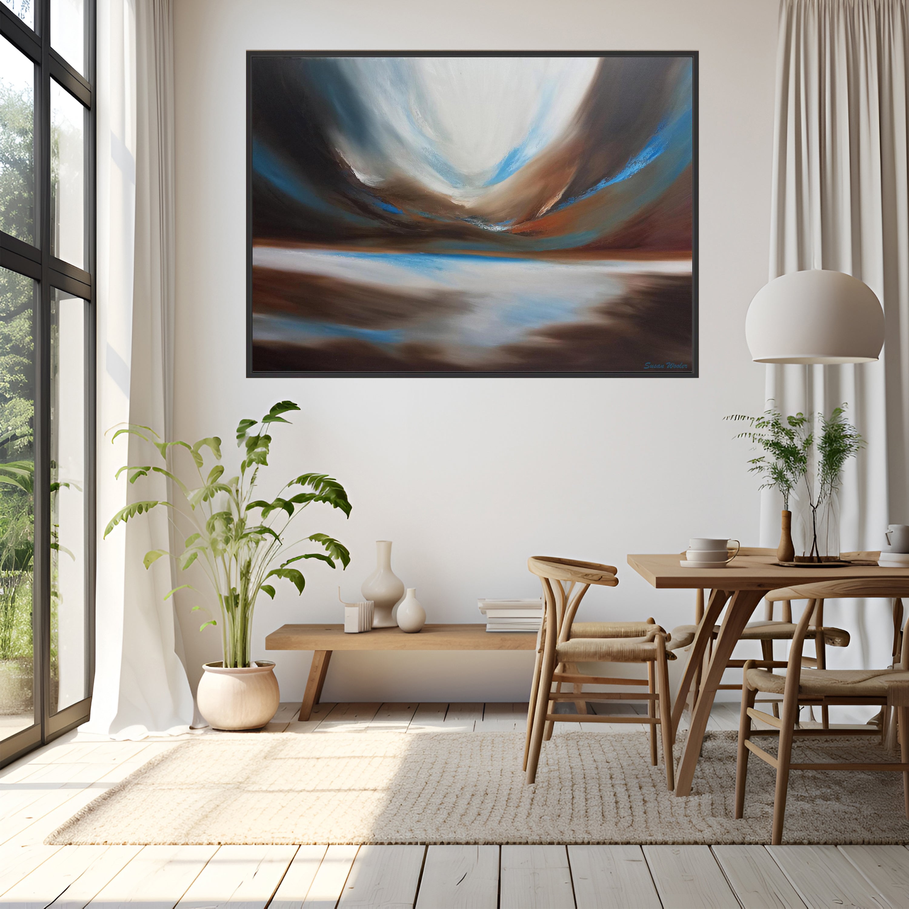 Drifting Light - Framed Canvas Print by Susan Wooler